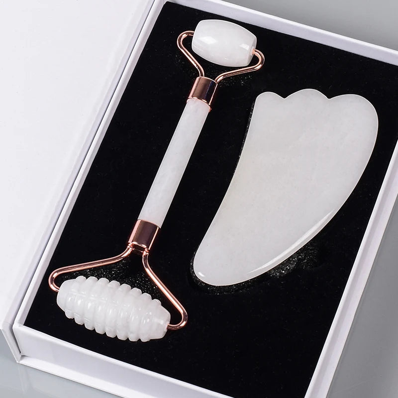 White Jade Facial Roller & Gua Sha Set
